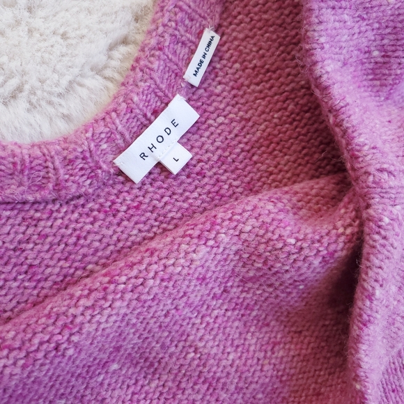 Rhode Barbiecore Juno mélange Wool Sweater Knit Midi dress - Picture 5 of 14